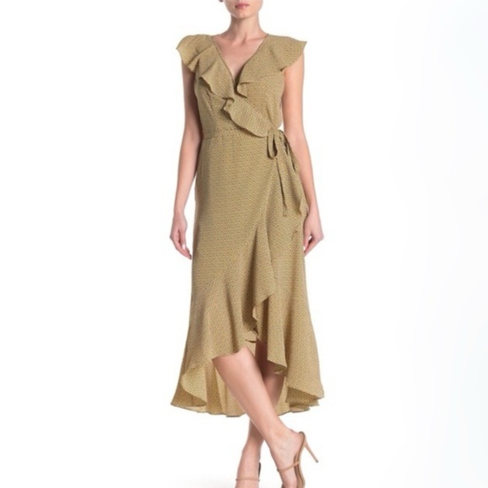 Max Studio High Low Dress in Gold